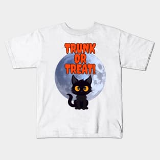 Cute Halloween black cat Trunk or treat 2023 Kids T-Shirt